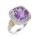 Popcorn Ring with Amethyst & Diamond in 18K Gold Silver