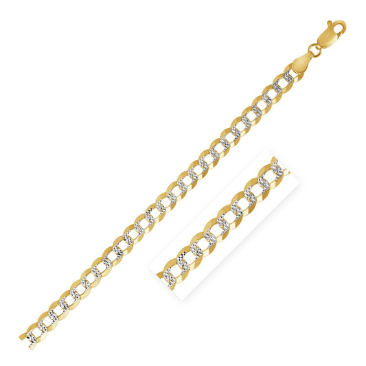 Diamond-Cut Curb Chain in 14K Two-Tone Gold (3.20 mm)