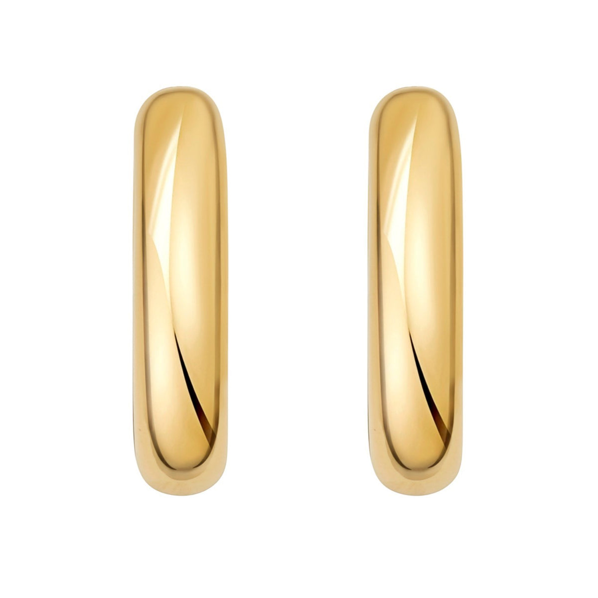 Round Hoop Earrings in Yellow Gold-Plated Sterling Silver