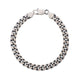 Miami Cuban Link Bracelet with Gunmetal Finish in Silver (7.00 mm)