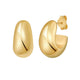 Twisted Puff C Hoop Earrings in Yellow Gold-Plated Sterling Silver