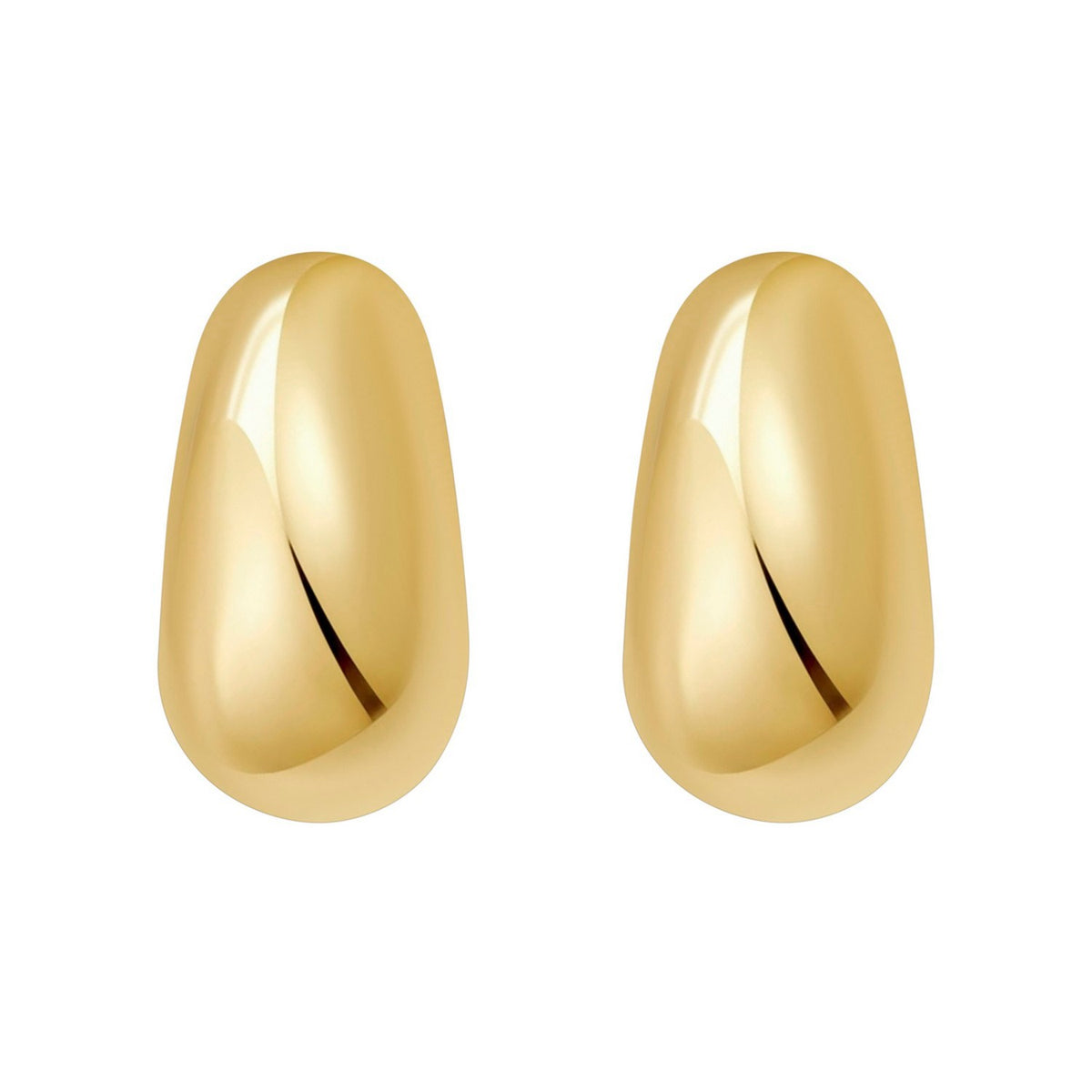 Twisted Puff C Hoop Earrings in Yellow Gold-Plated Sterling Silver