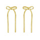 Snake Chain Drop Dangle Bow Earrings in Yellow Gold-Plated Sterling Silver