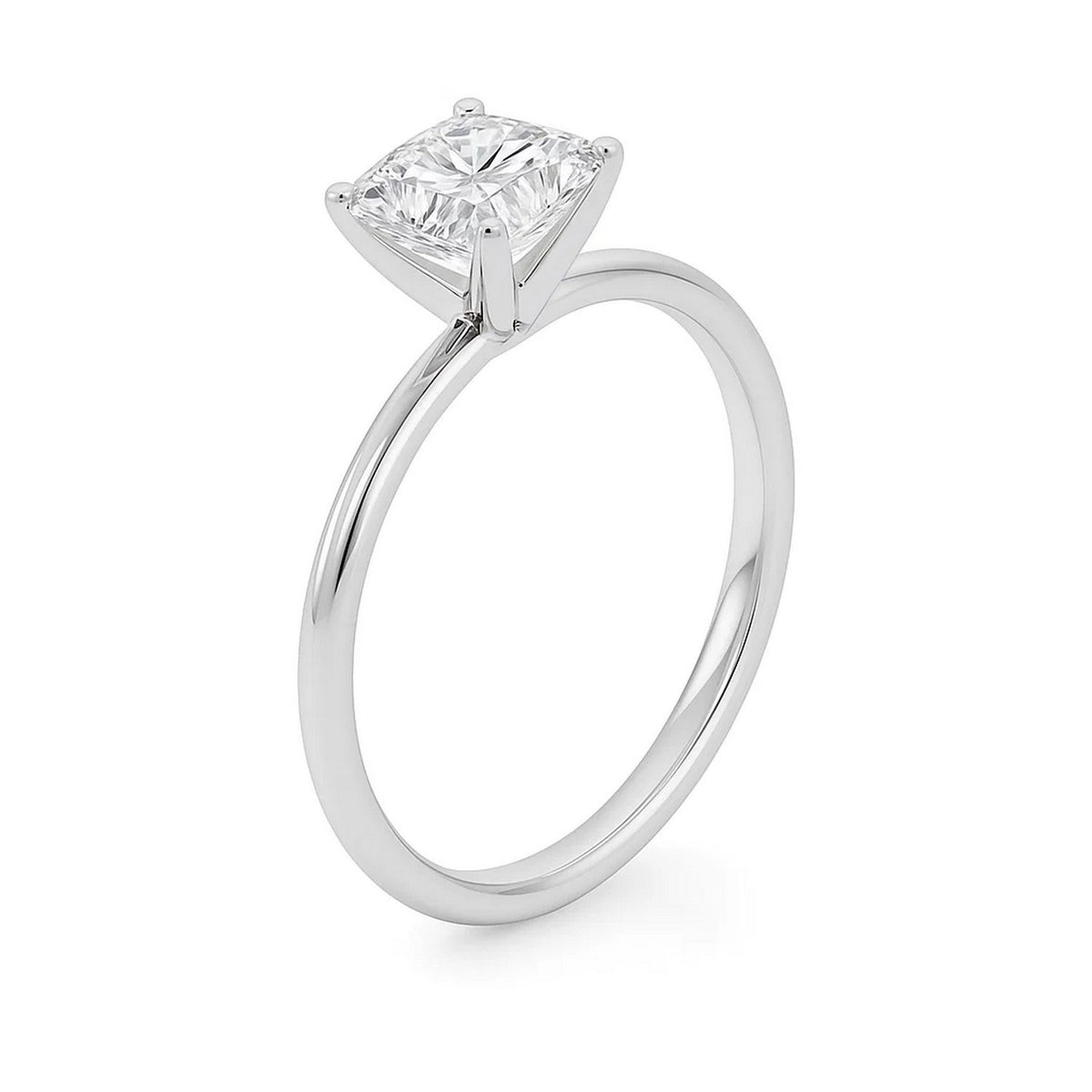 2 Carat Princess Lab Grown IGI Diamond Solitaire in 14K White Gold G/VS1