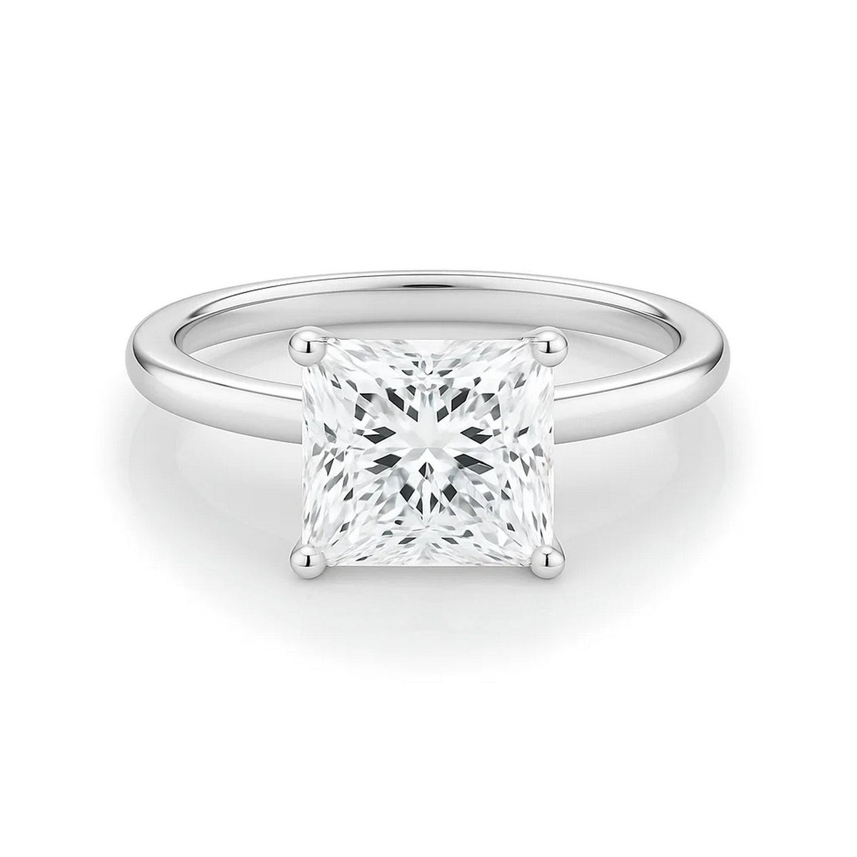 2 Carat Princess Lab Grown IGI Diamond Solitaire in 14K White Gold G/VS1