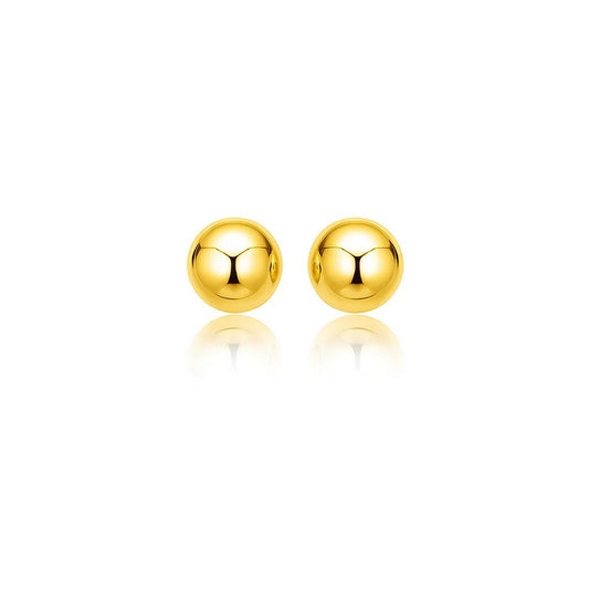 Polished Ball Stud Earrings in 14K Yellow Gold