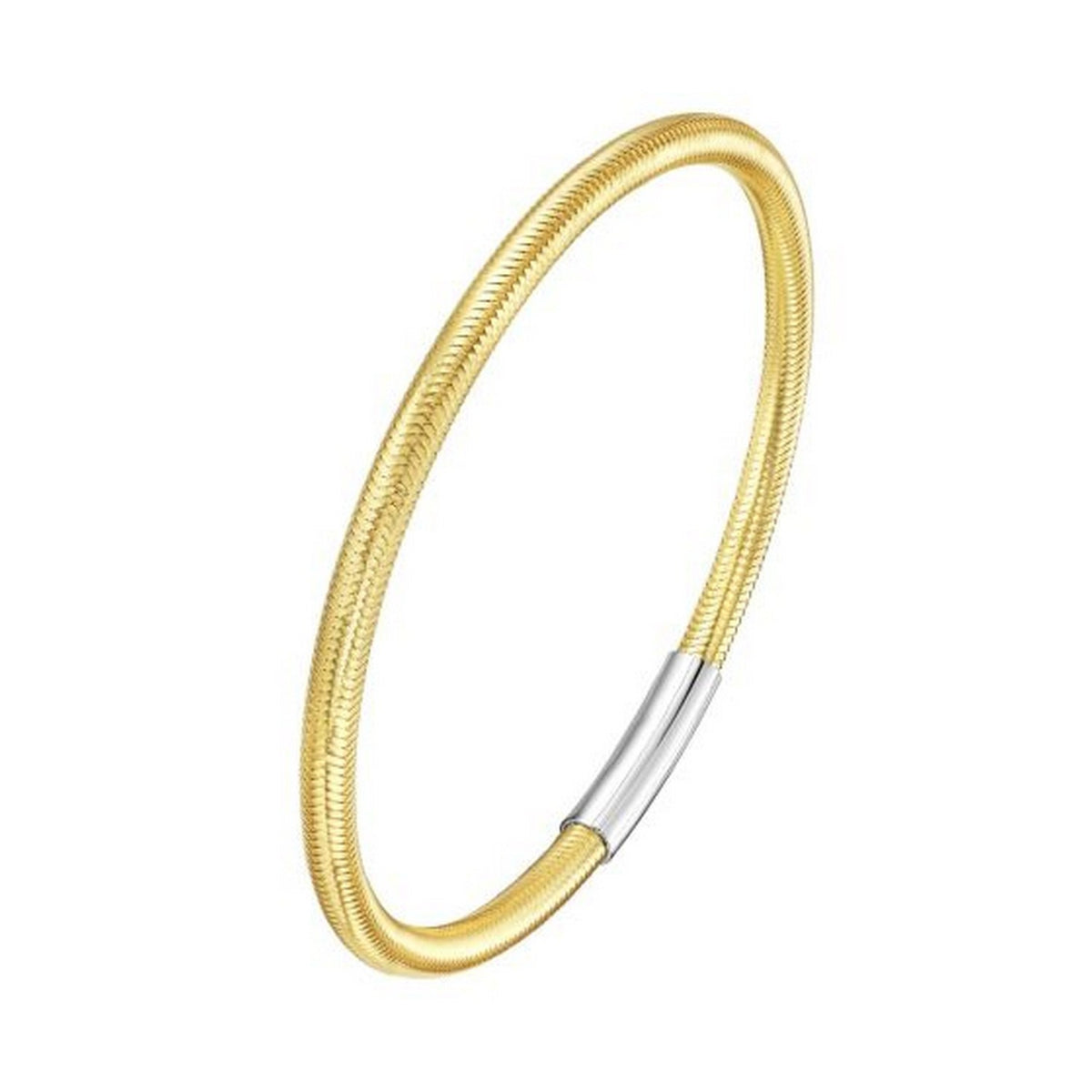Basketweave Stretch Bangle in Gold-Plated Silver