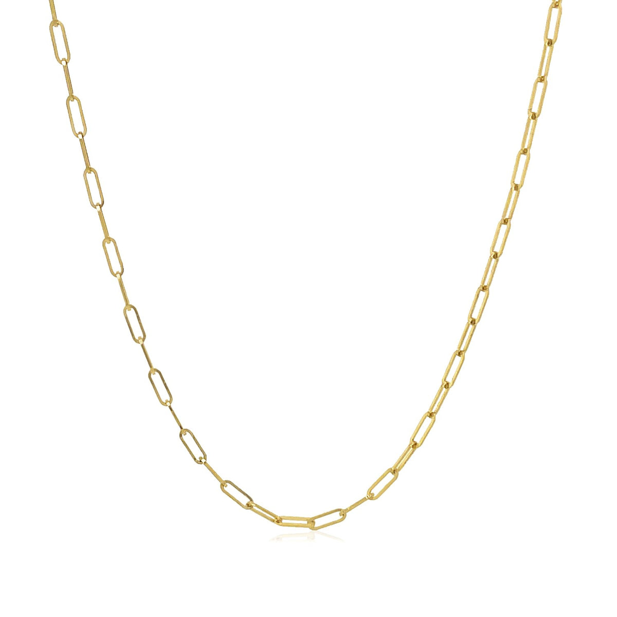 Fine Paperclip Chain Necklace in 14K Yellow Gold