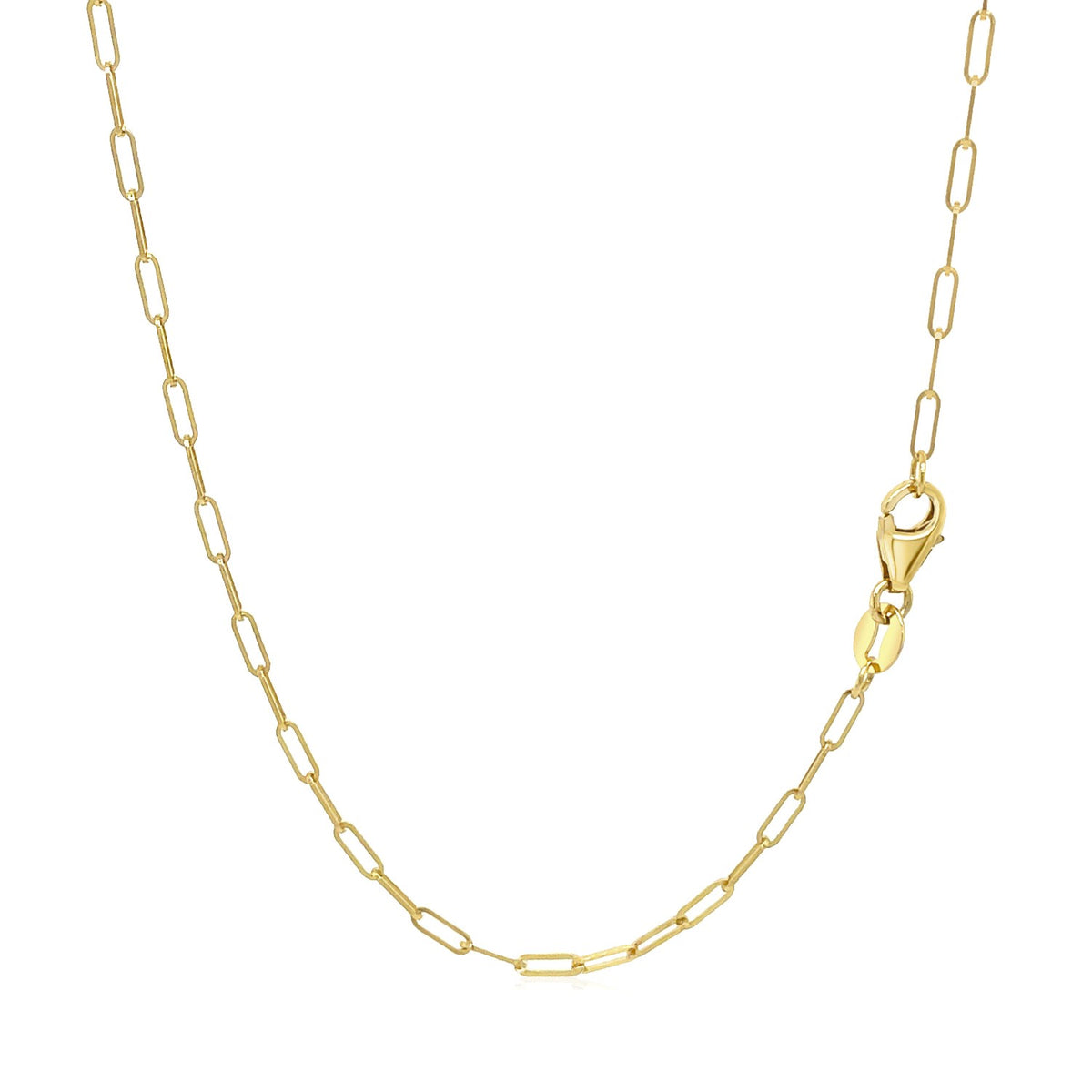 Fine Paperclip Chain Necklace in 14K Yellow Gold