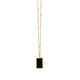 Black Onyx Rectangle Necklace in 14K Yellow Gold