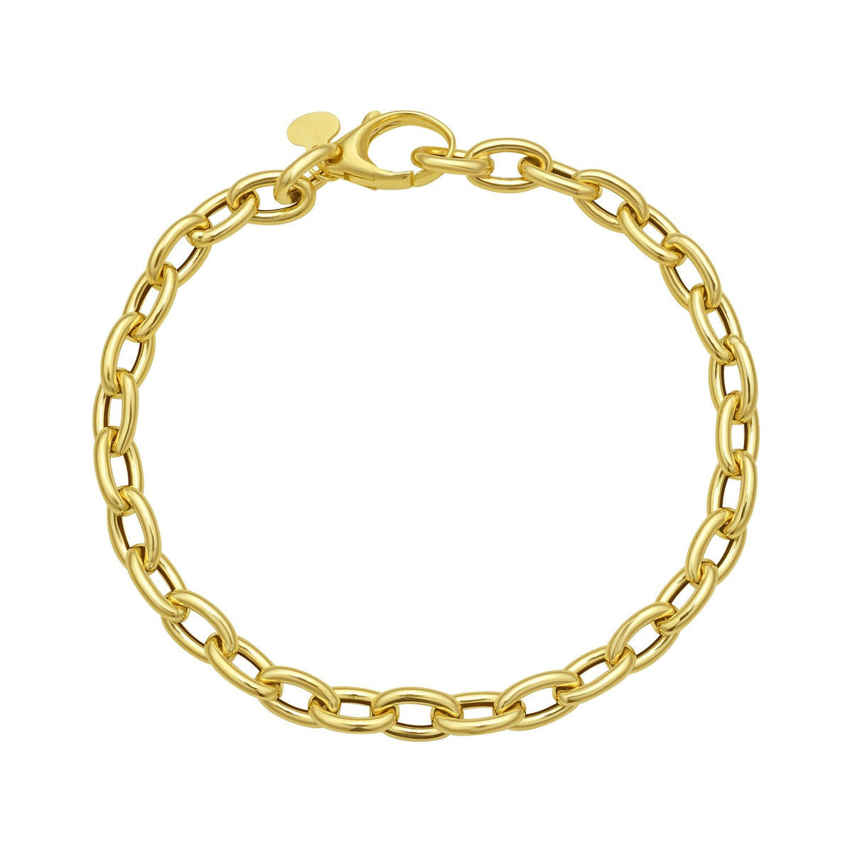 Charm Lock Rolo Bracelet in 14K Yellow Gold