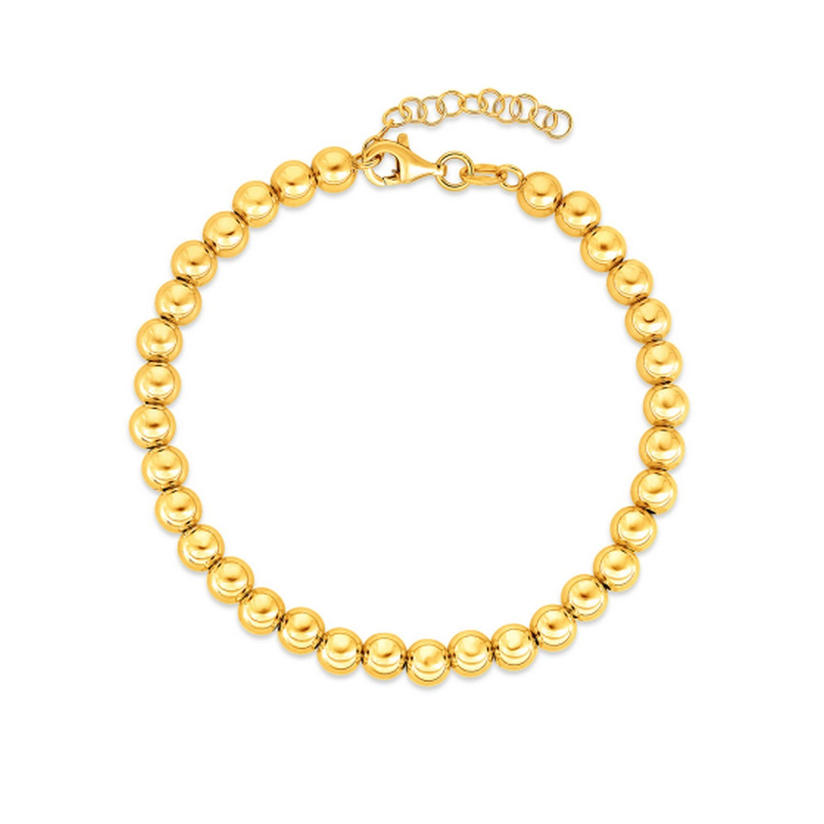 Polished Bead Bracelet in 14K Yellow Gold