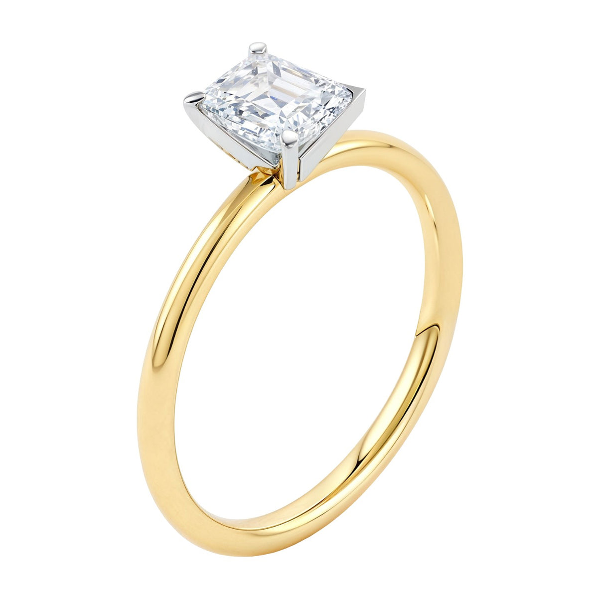 1 Carat Emerald Lab Grown IGI Diamond Solitaire in 14K Yellow Gold G/VS1
