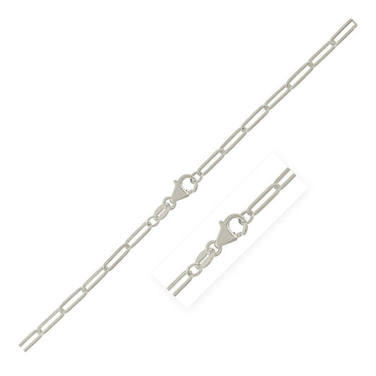 Paperclip Chain in Rhodium-Plated Sterling Silver (2.50 mm)