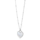 Mother of Pearl Heart Pendant Necklace in Rhodium-Plated Sterling Silver