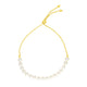 Adjustable Pearl Friendship Bracelet in 14K Yellow Gold