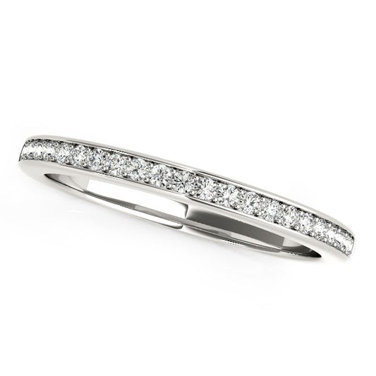 Classic Style Diamond Wedding Band in 14K White Gold (1/5 cttw)