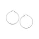 Thin Large Polished Hoop Earrings in Rhodium-Plated Sterling Silver (2x40mm)
