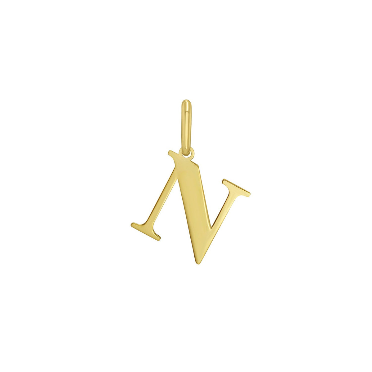 Initial N Charm Pendant in 14K Yellow Gold