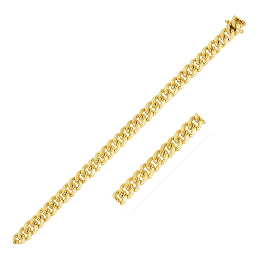 Solid Miami Cuban Link Bracelet in 10K Yellow Gold (5.00 mm)
