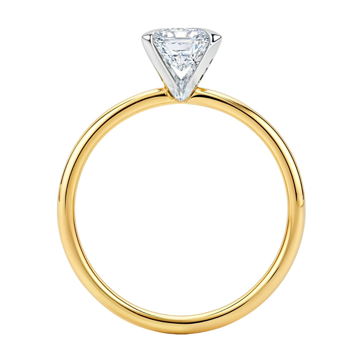 2 Carat Emerald Lab Grown IGI Diamond Solitaire in 10K Yellow Gold G/VS1