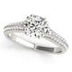 Double Prong Multirow Band Diamond Engagement Ring in 14K White Gold (1 1/8 cttw)