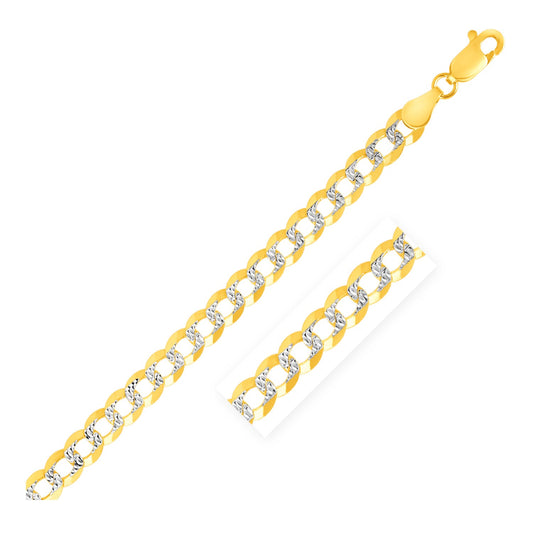Diamond-Cut Curb Link Bracelet in 14K Two-Tone Gold (4.60 mm)