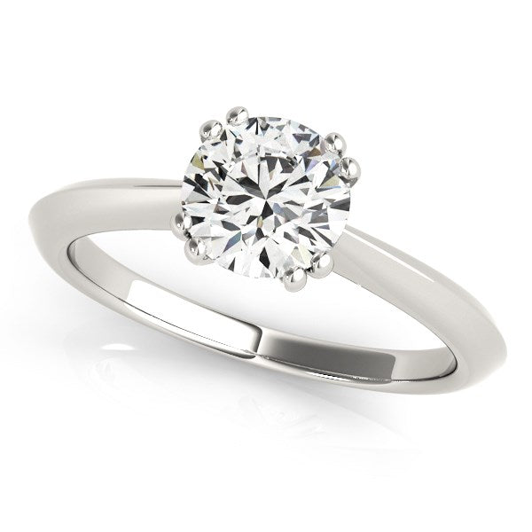 Double Prong Set Solitaire Diamond Engagement Ring in 14K White Gold (1 cttw)