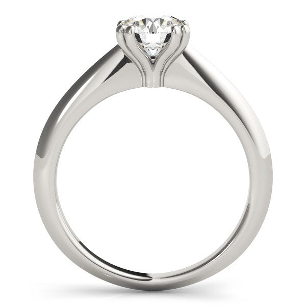 Double Prong Set Solitaire Diamond Engagement Ring in 14K White Gold (1 cttw)