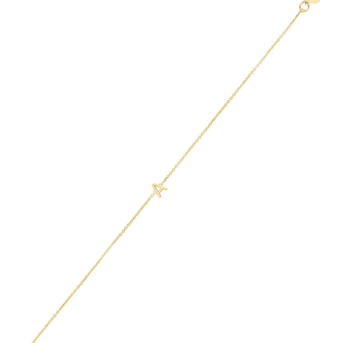 Mini Initial A Bracelet in 14K Yellow Gold