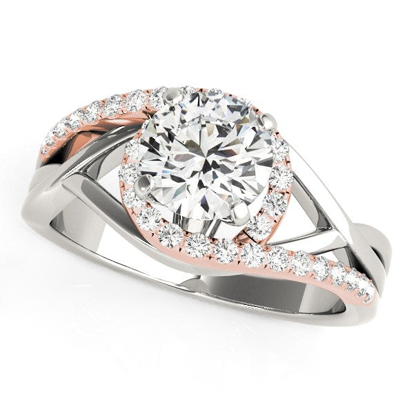 Bypass Diamond Engagement Ring in 14K White And Rose Gold (1 1/4 cttw)