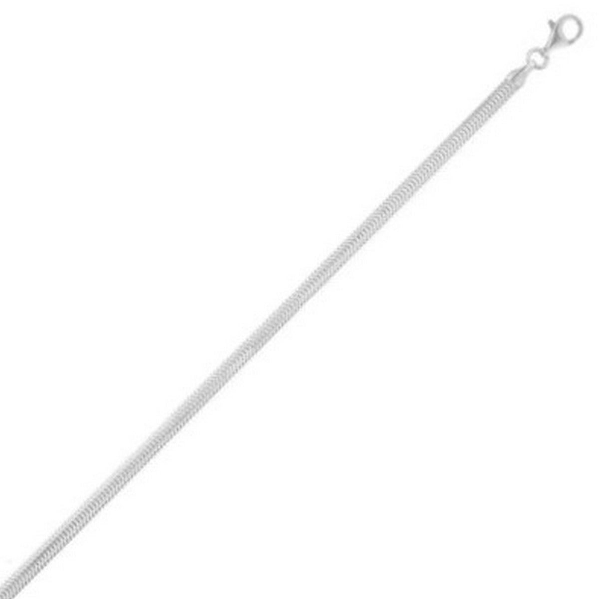 Oval Snake Chain in Rhodium-Plated Sterling Silver (3.30 mm)