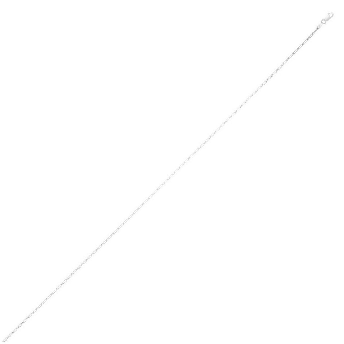 Petite Alternating Paperclip Chain in Rhodium-Plated Sterling Silver (2.30 mm)