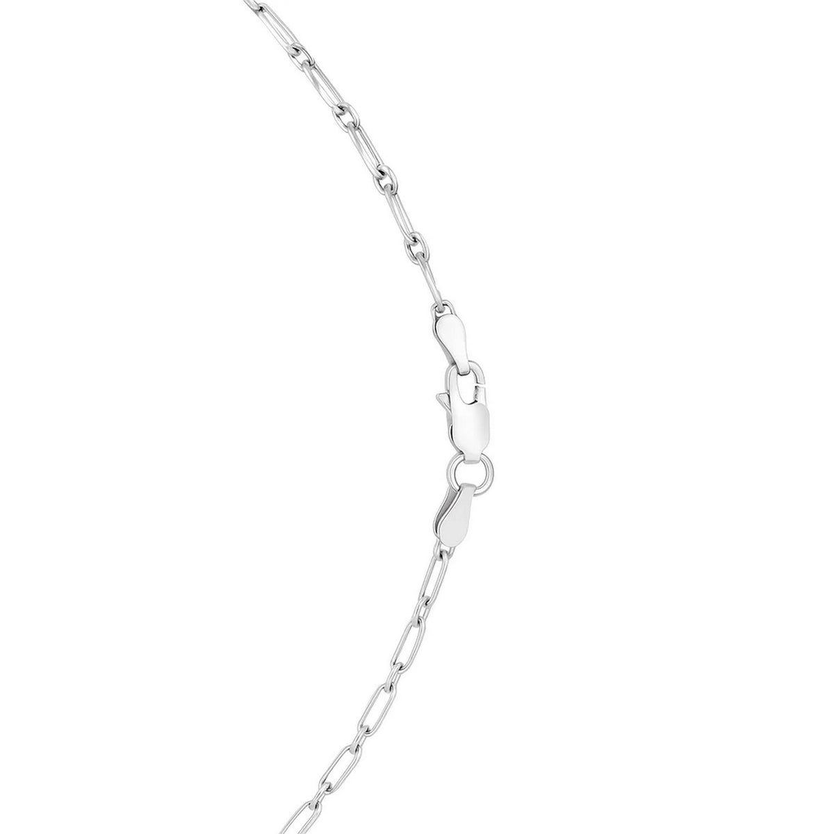Petite Alternating Paperclip Chain in Rhodium-Plated Sterling Silver (2.30 mm)