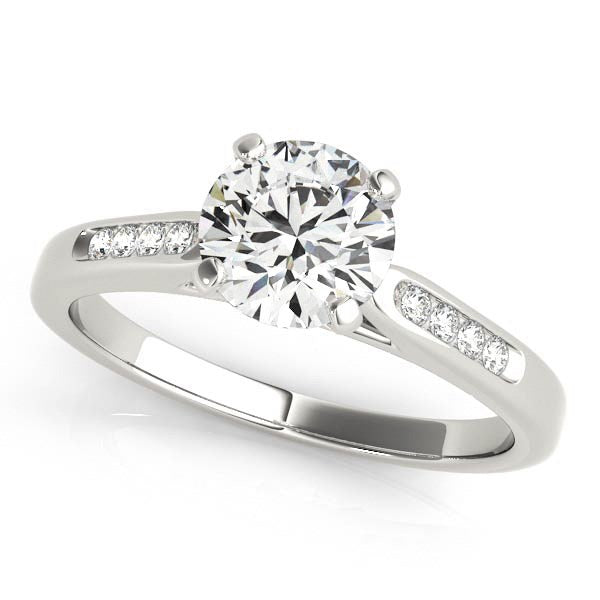 Single Row Diamond Engagement Ring in 14K White Gold (1 cttw)