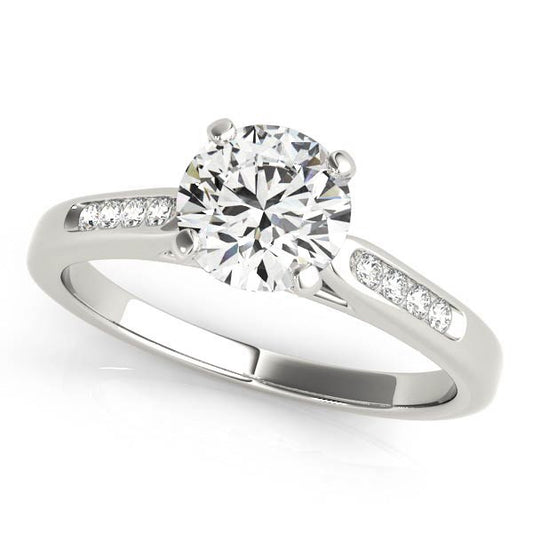 Single Row Diamond Engagement Ring in 14K White Gold (1 cttw)