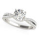 Fancy Prong Split Shank Diamond Engagement Ring in 14K White Gold (1 1/4 cttw)