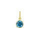 Round Blue Topaz Charm Pendant in 14K Yellow Gold