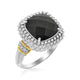 Black Onyx & Diamond Popcorn Cushion Ring in 18K Gold