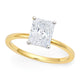 1.50 Carat Radiant Lab Grown IGI Diamond Ring in 14K Yellow Gold G/VS1