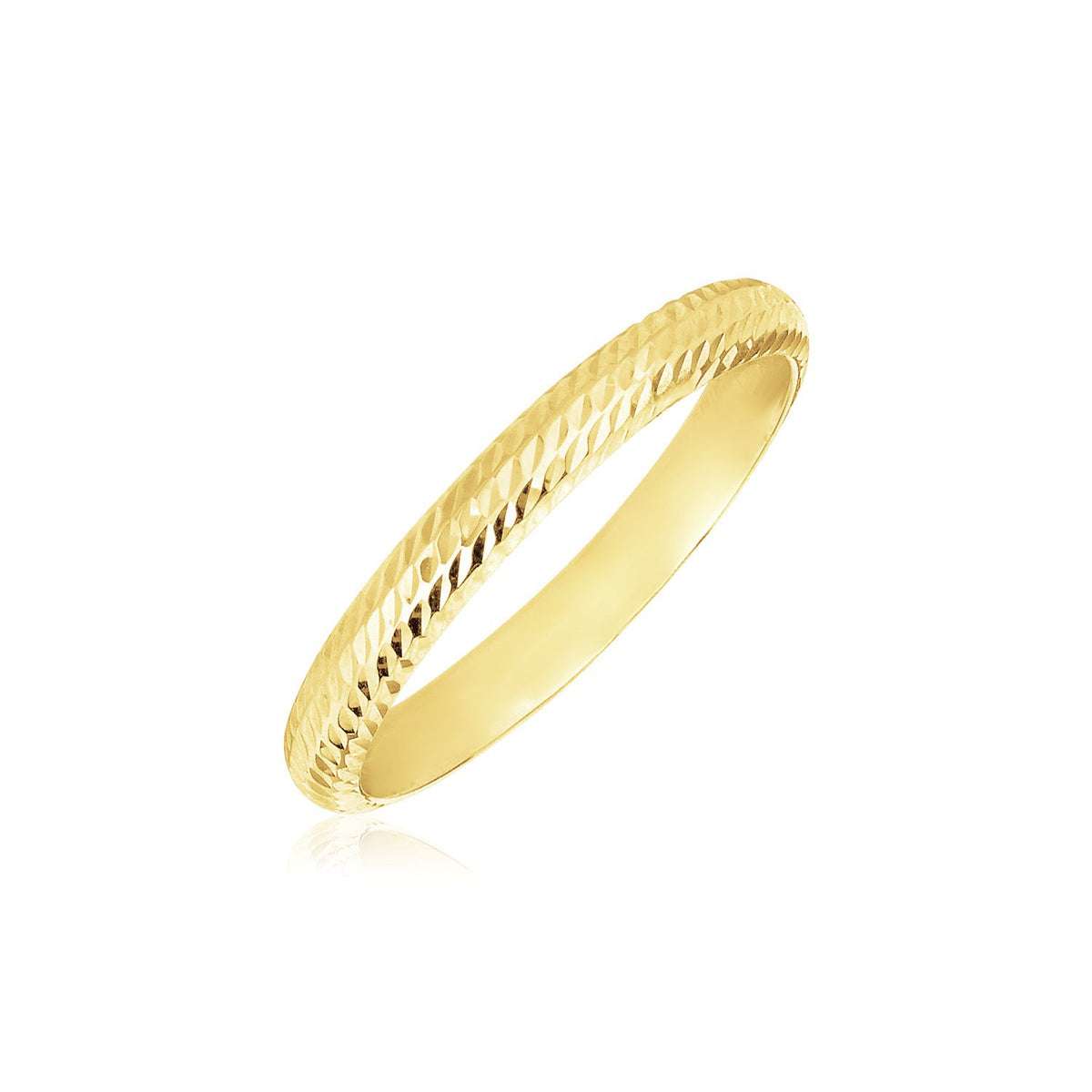 Textured Comfort Fit Wedding Band in 14K Yellow Gold (2.50 mm)