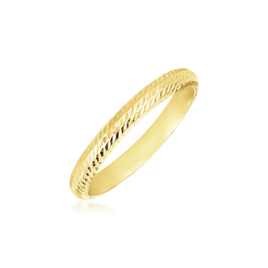 Textured Comfort Fit Wedding Band in 14K Yellow Gold (2.50 mm)