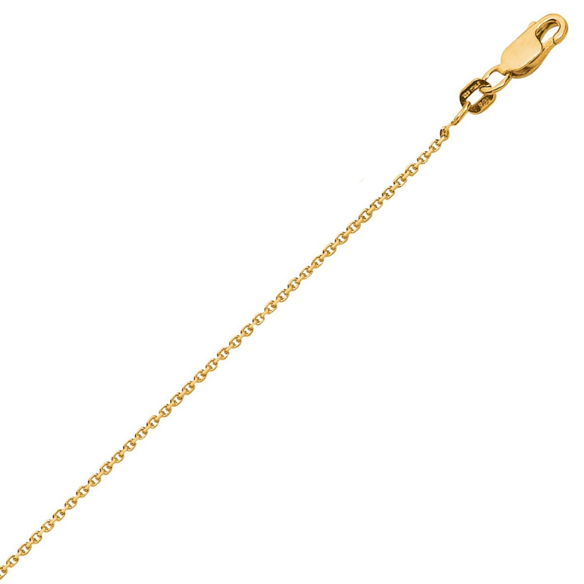 Diamond Cut Cable Chain in Yellow Gold-Plated Sterling Silver (1.40 mm)