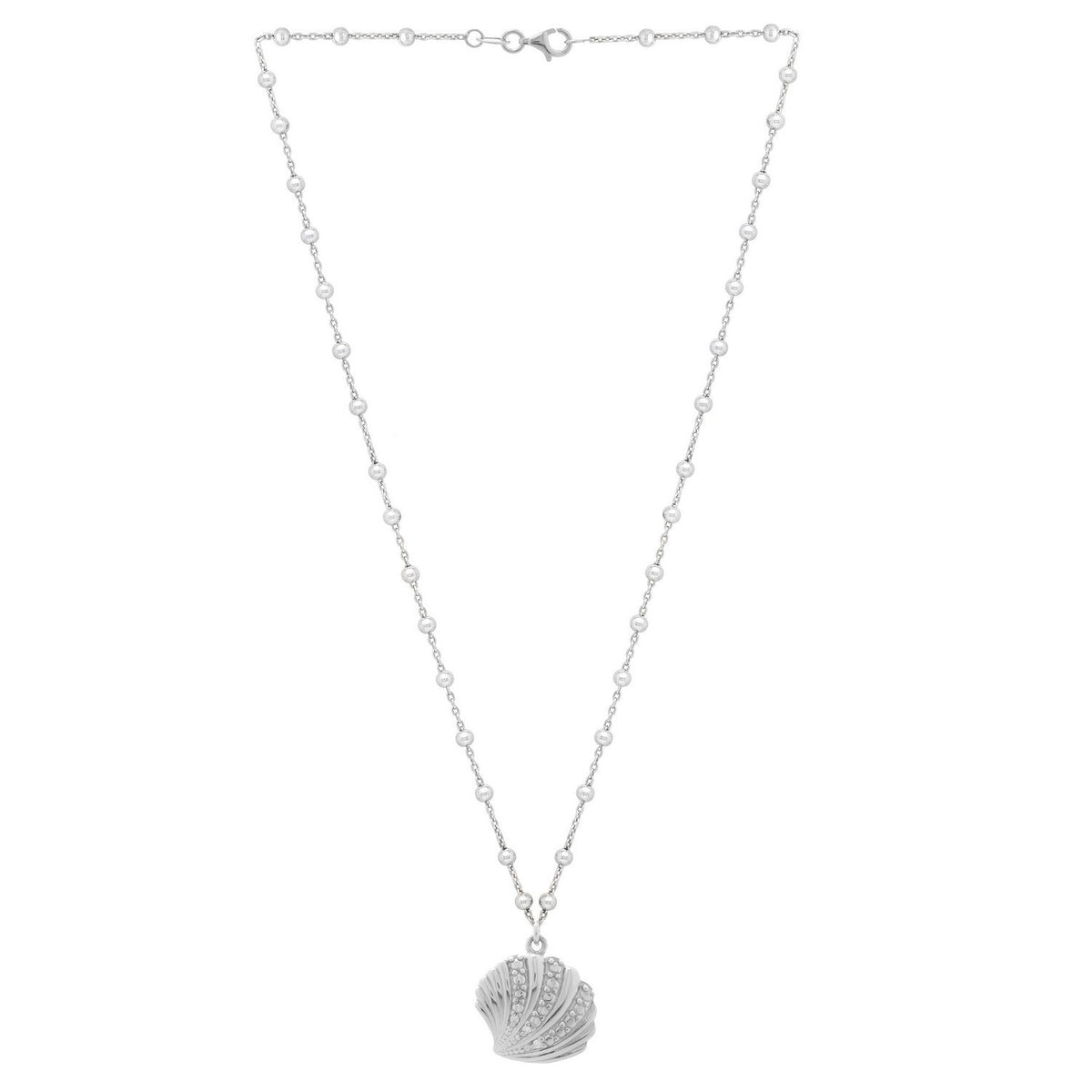 Sea Shell Necklace in Rhodium-Plated Sterling Silver
