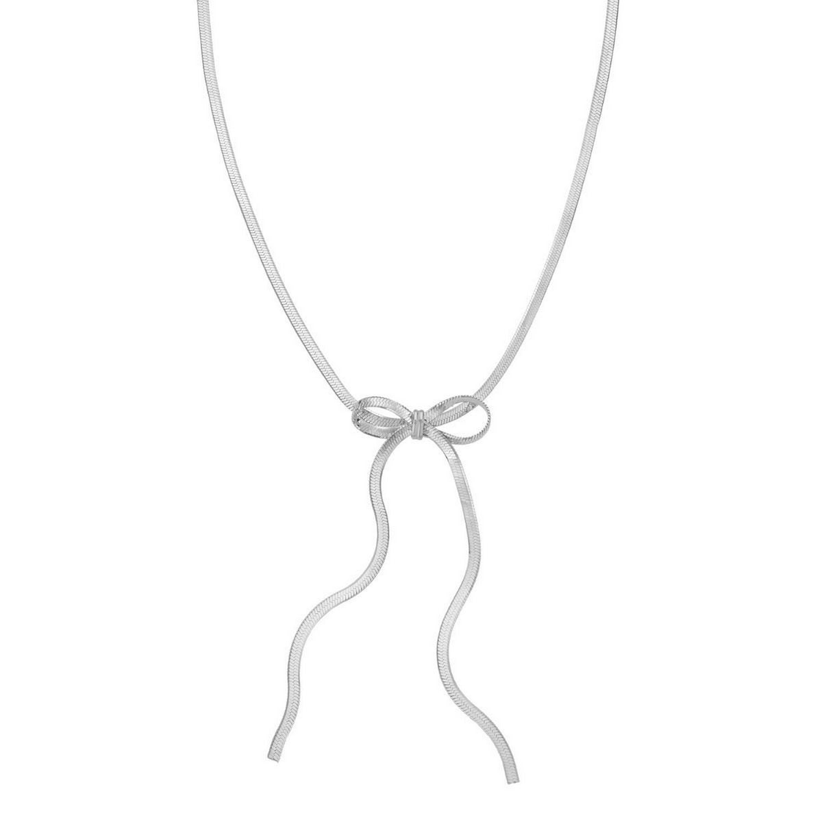 Snake Bow Necklace in Rhodium-Plated Sterling Silver