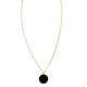 Black Onyx Circle Necklace in 14K Yellow Gold
