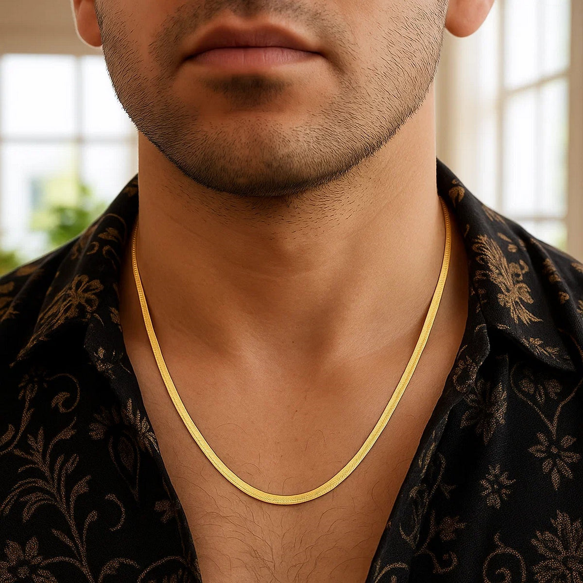 Imperial Herringbone Chain in Yellow Gold-Plated Sterling Silver (2.70 mm)
