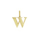 Initial W Charm Pendant in 14K Yellow Gold