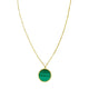 Malachite Circle Necklace in 14K Yellow Gold