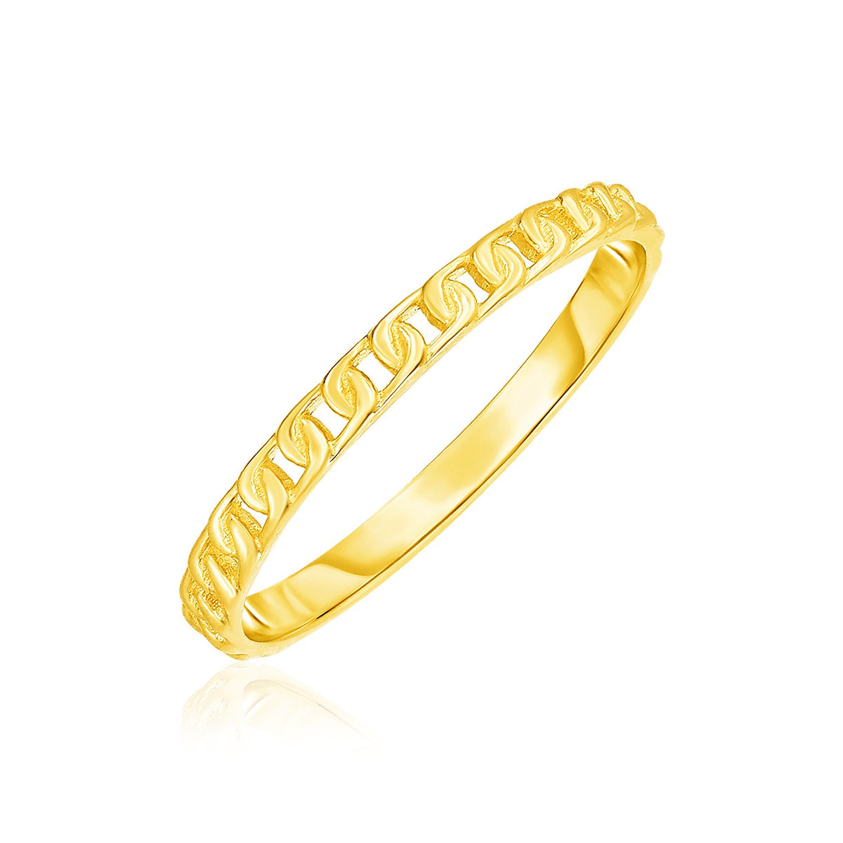 Bead Texture Ring in 14K Yellow Gold